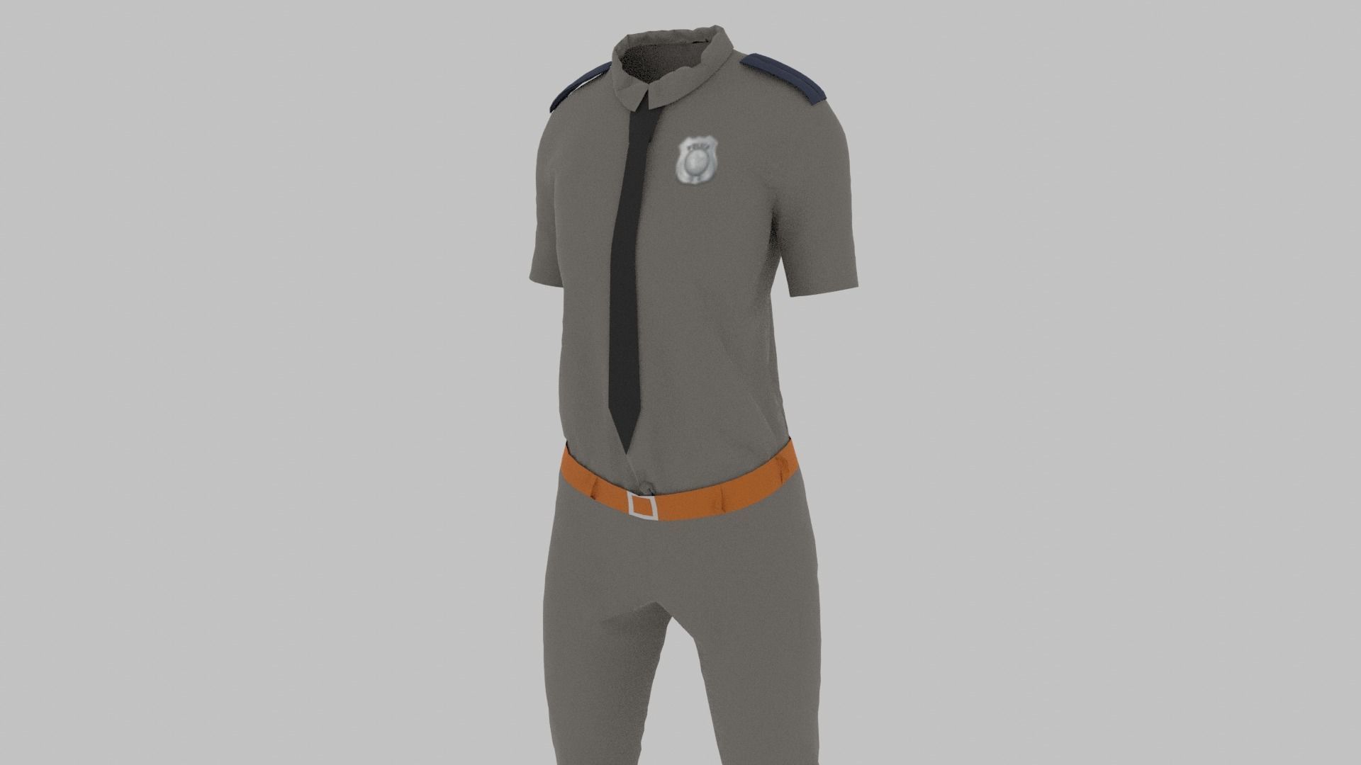 Police Uniform Low-poly 3D model_8
