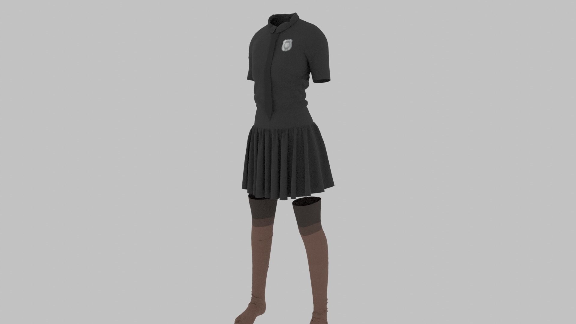 Police Uniform Low-poly 3D model_1