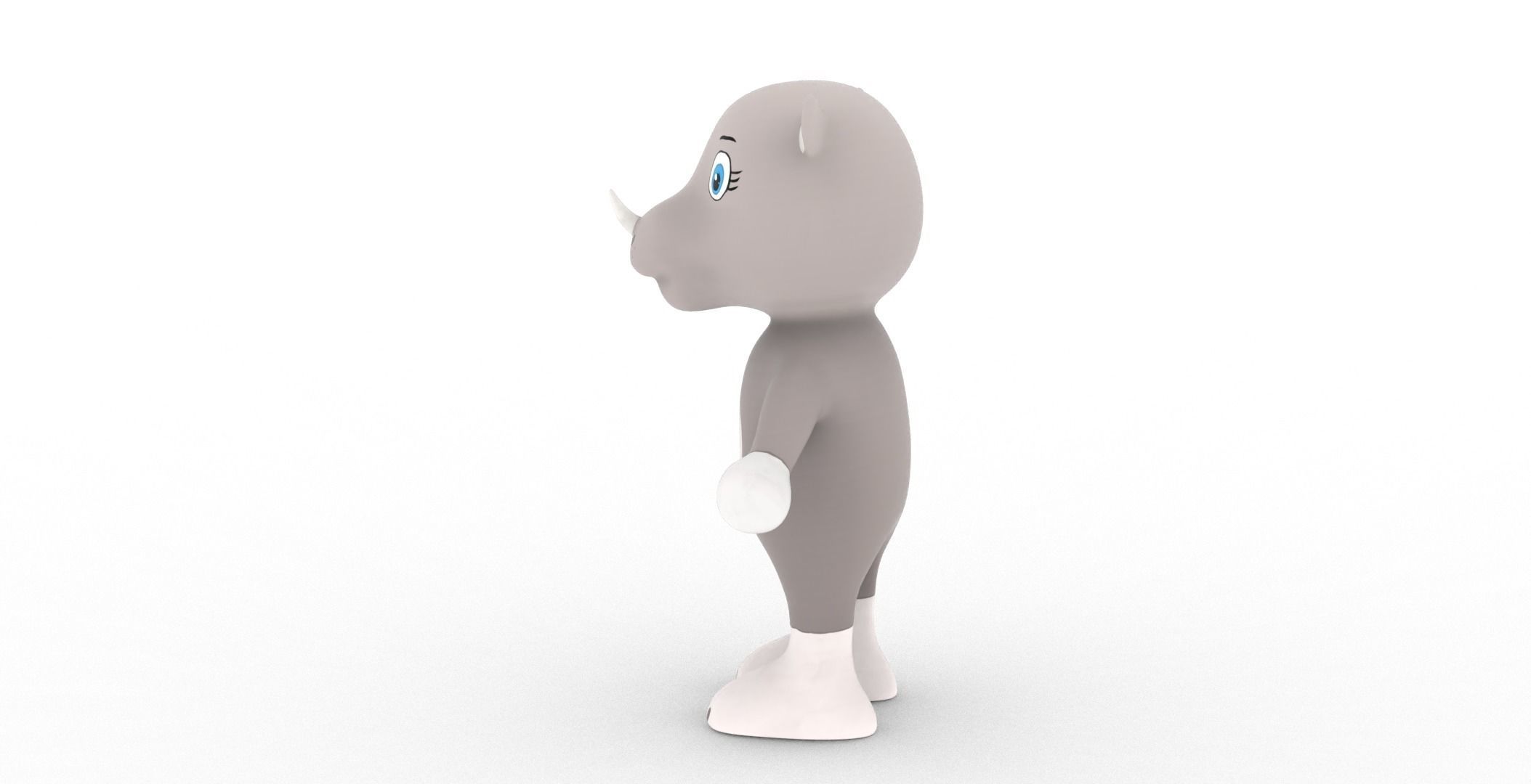 Character013 Animated Rhino 3D Low-poly 3D model_30