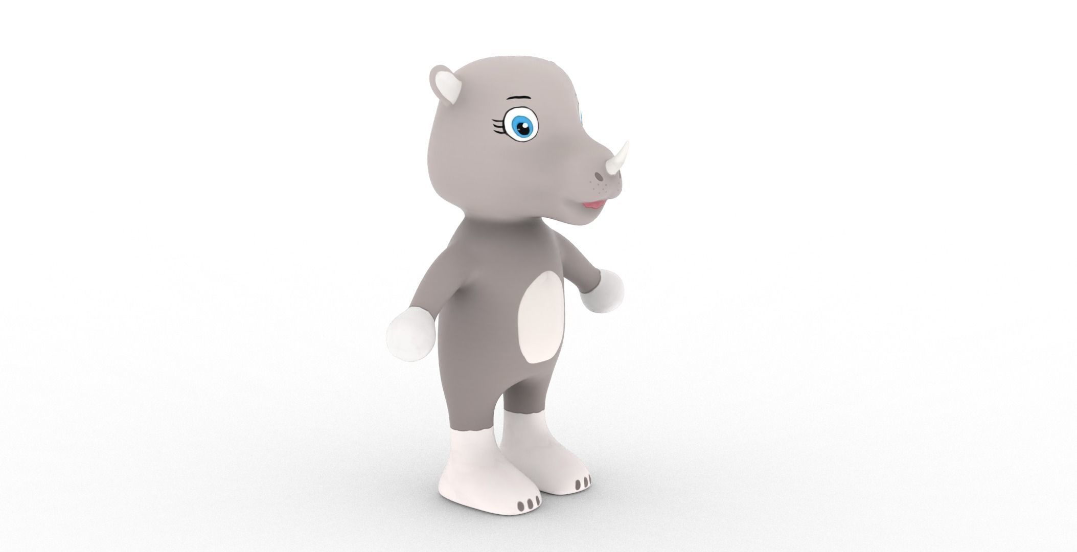Character013 Animated Rhino 3D Low-poly 3D model_16