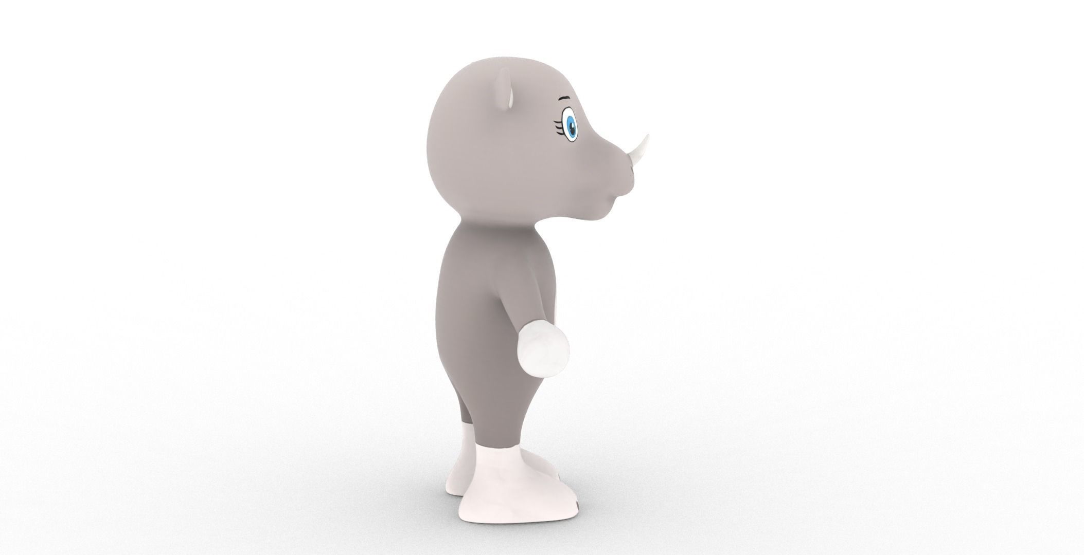 Character013 Animated Rhino 3D Low-poly 3D model_13