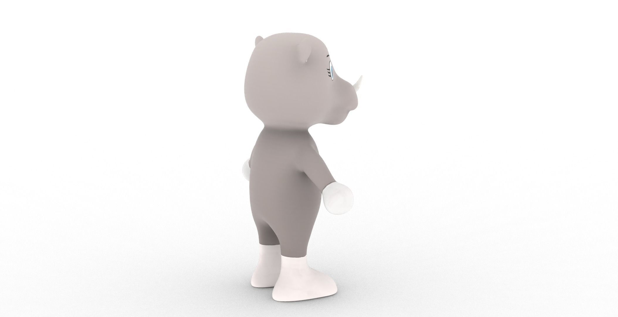 Character013 Animated Rhino 3D Low-poly 3D model_26