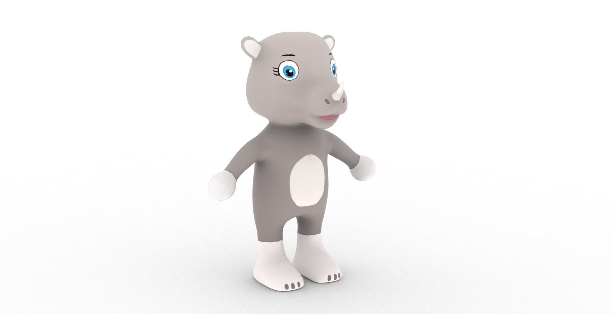 Character013 Animated Rhino 3D Low-poly 3D model_22
