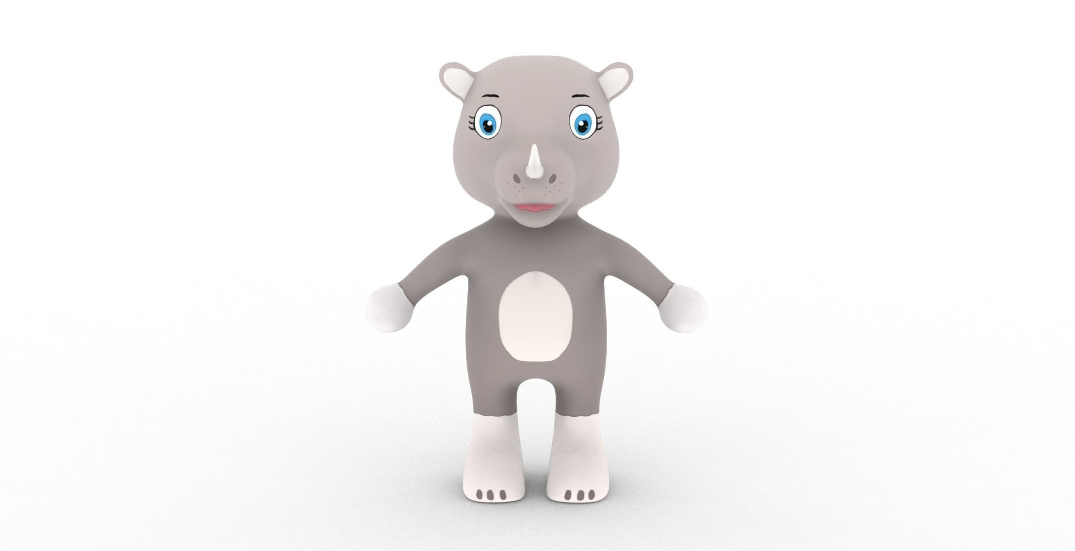 Character013 Animated Rhino 3D Low-poly 3D model_12