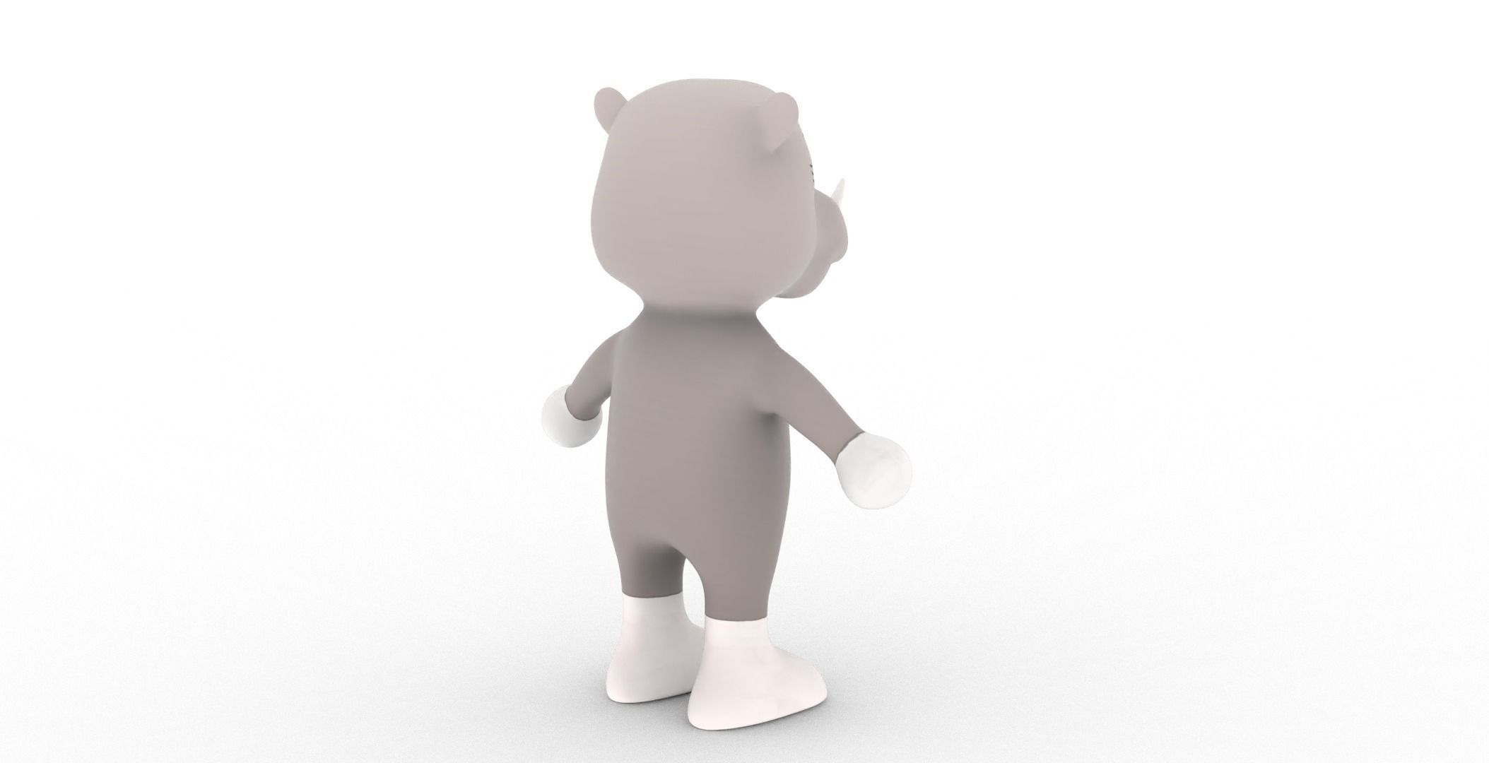 Character013 Animated Rhino 3D Low-poly 3D model_25