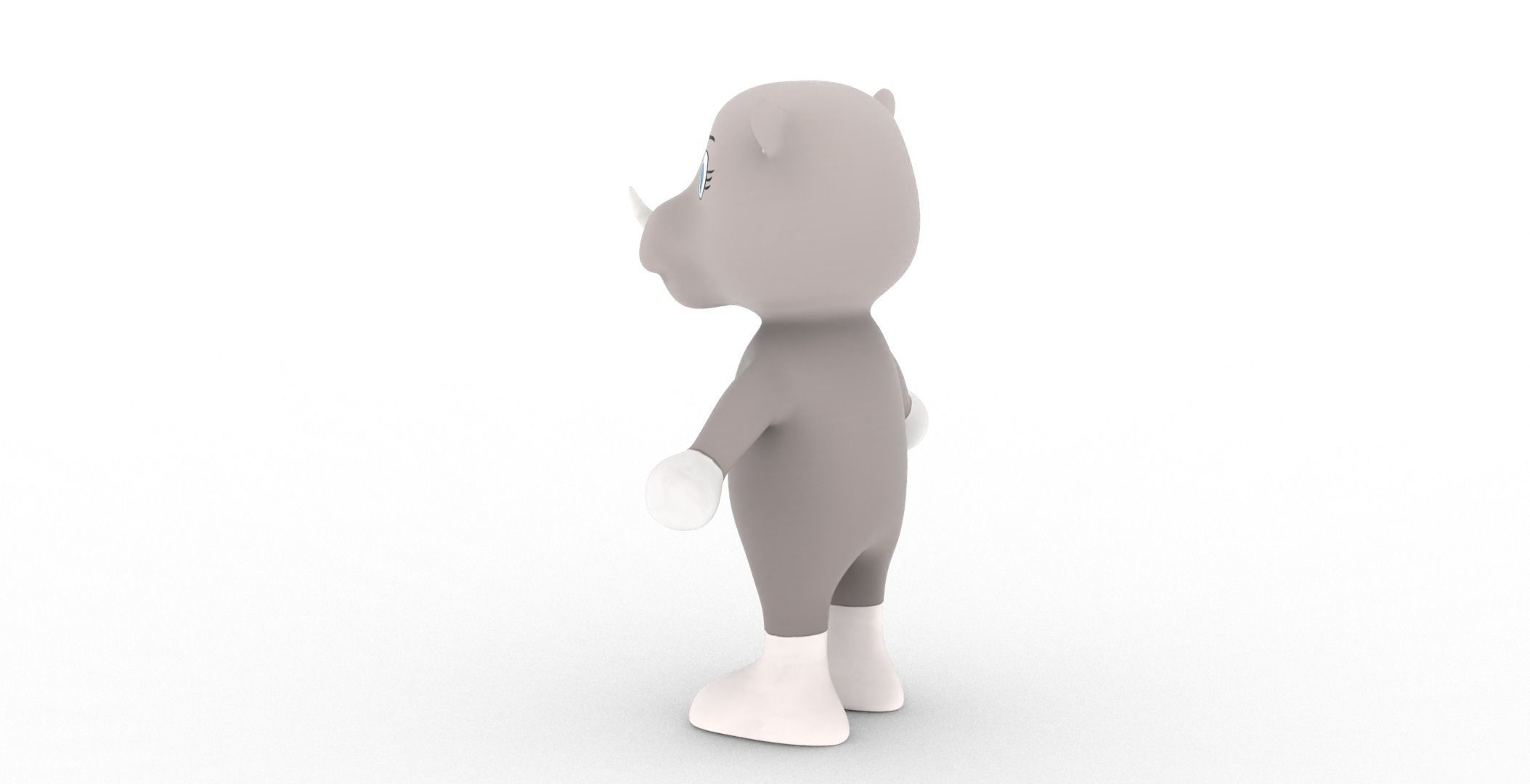 Character013 Animated Rhino 3D Low-poly 3D model_21