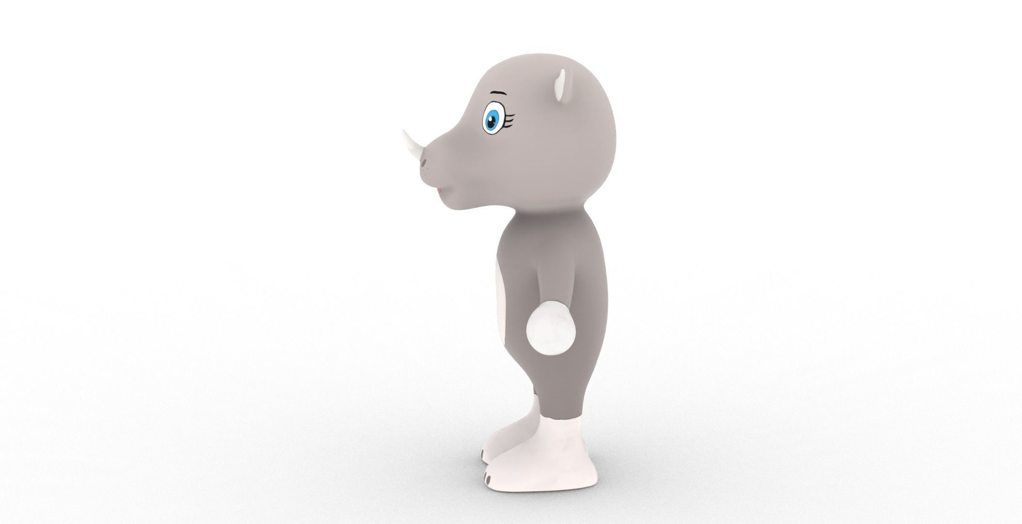 Character013 Animated Rhino 3D Low-poly 3D model_20