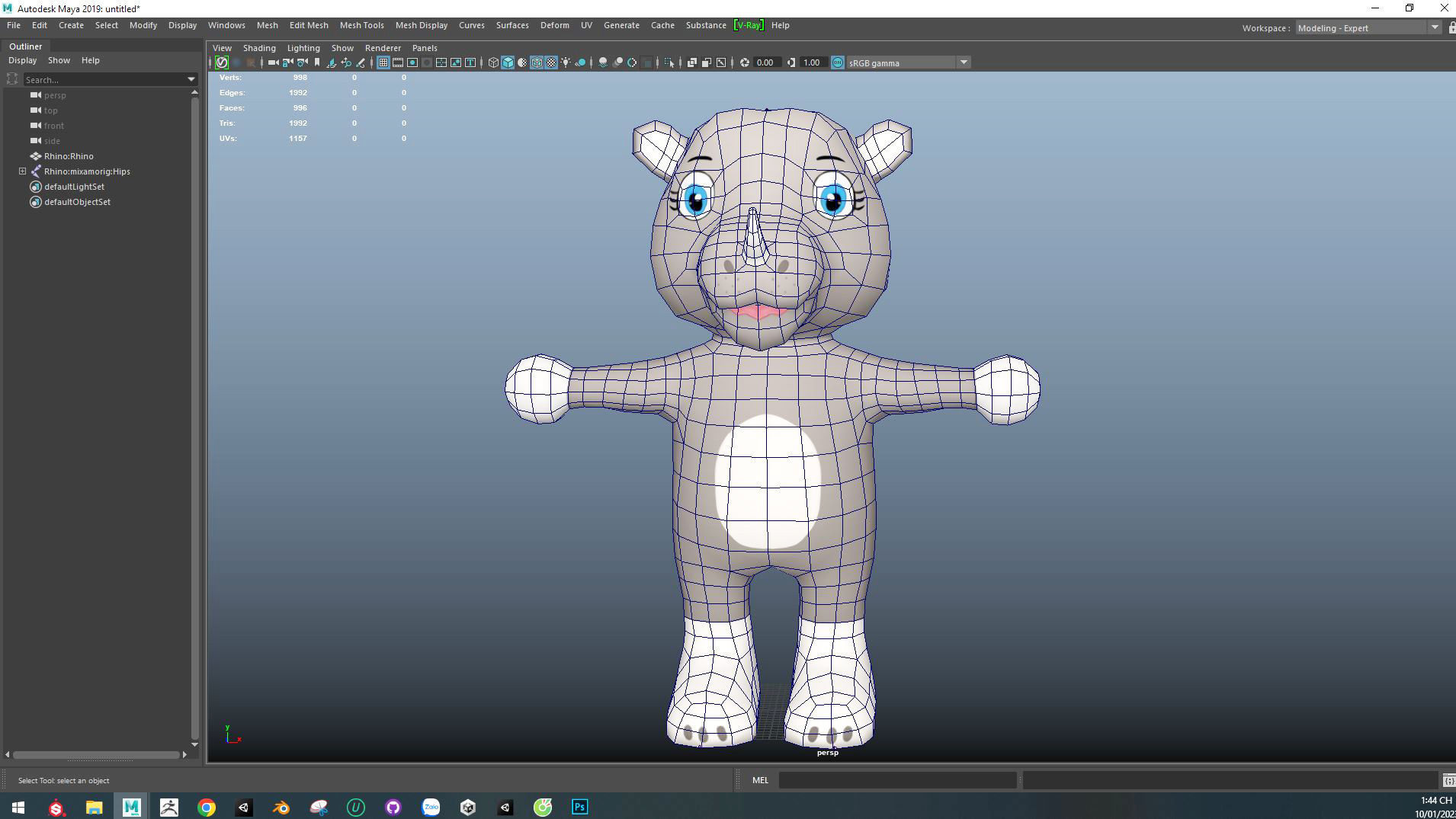 Character013 Animated Rhino 3D Low-poly 3D model_7
