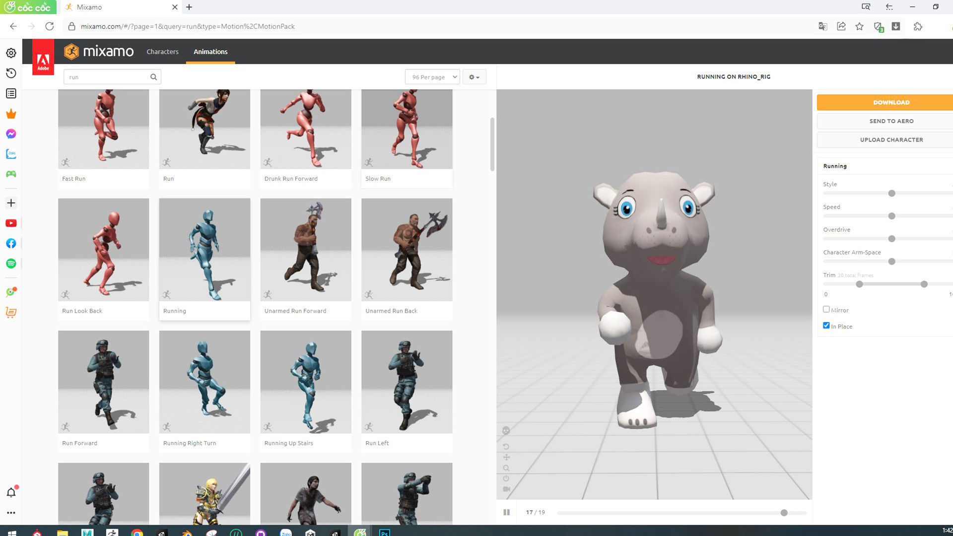 Character013 Animated Rhino 3D Low-poly 3D model_2