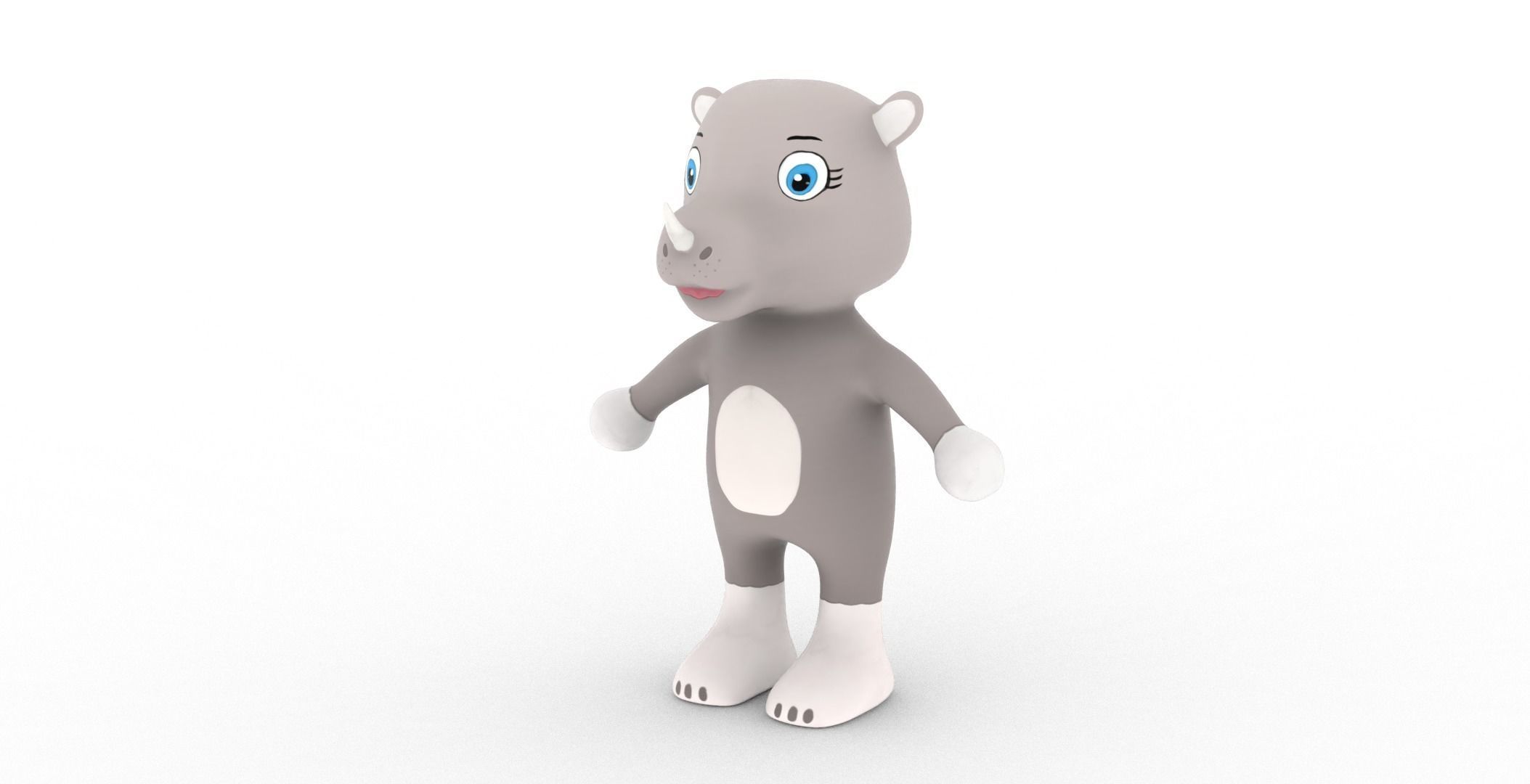 Character013 Animated Rhino 3D Low-poly 3D model_27