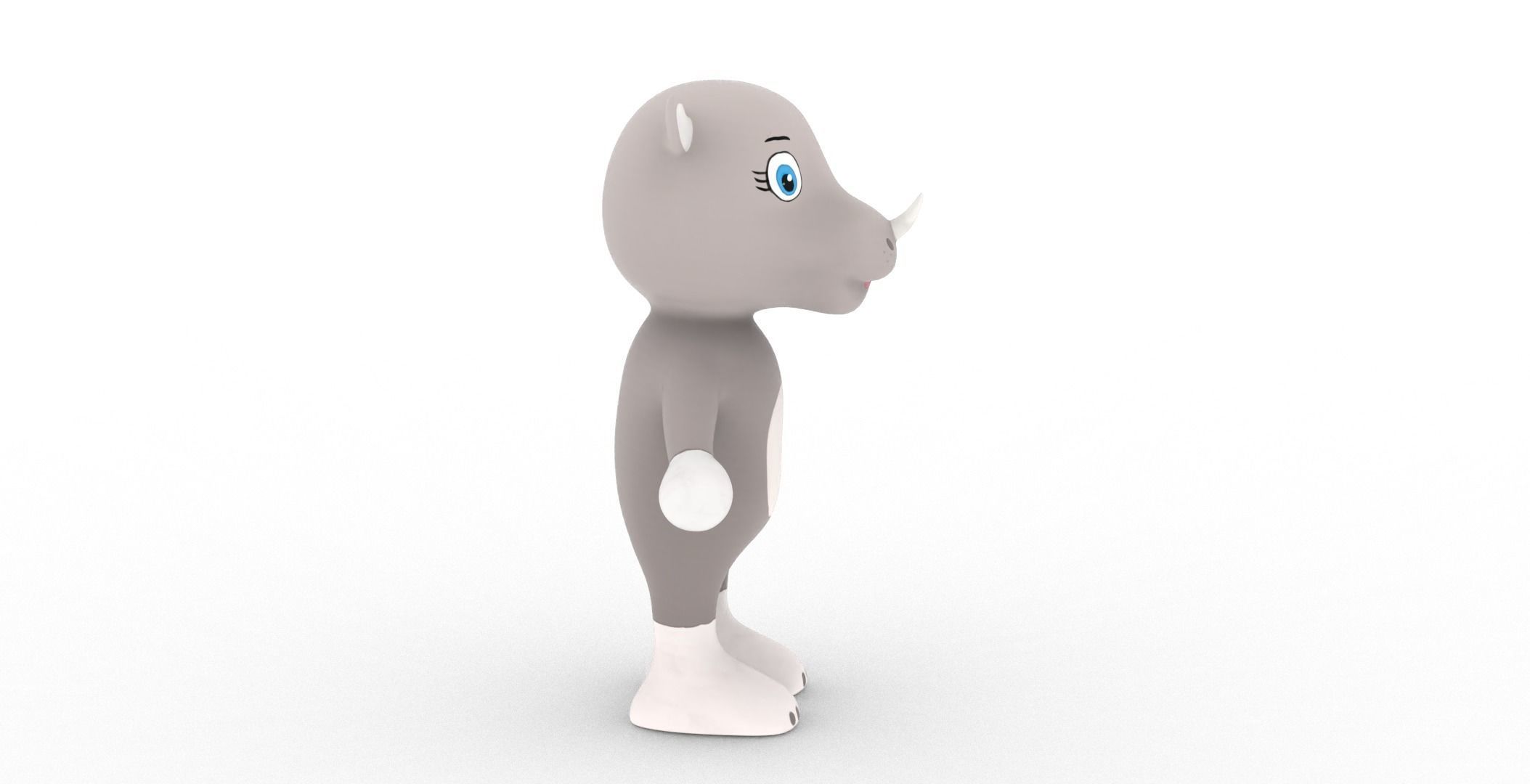 Character013 Animated Rhino 3D Low-poly 3D model_23