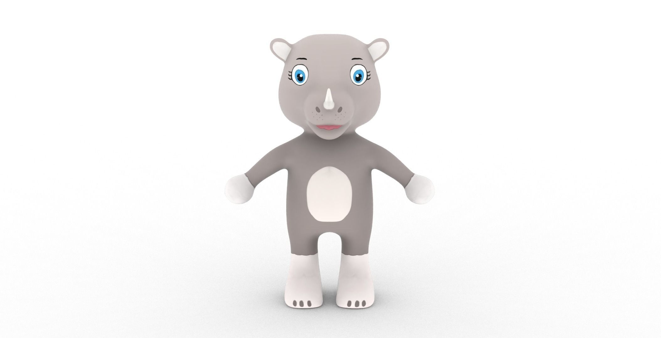 Character013 Animated Rhino 3D Low-poly 3D model_18