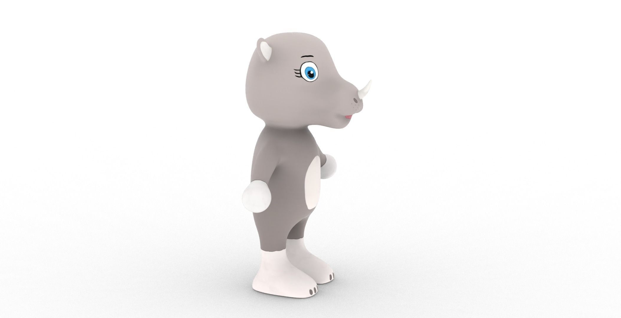 Character013 Animated Rhino 3D Low-poly 3D model_15