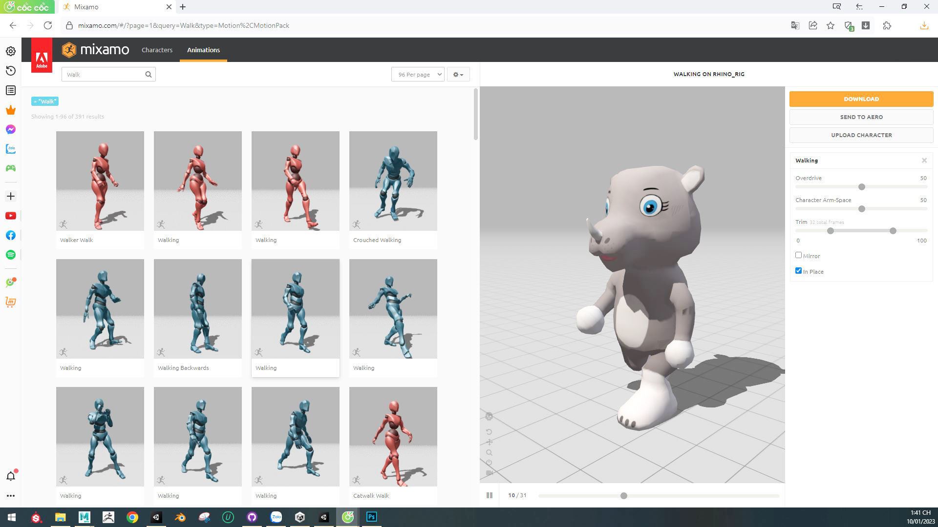 Character013 Animated Rhino 3D Low-poly 3D model_1