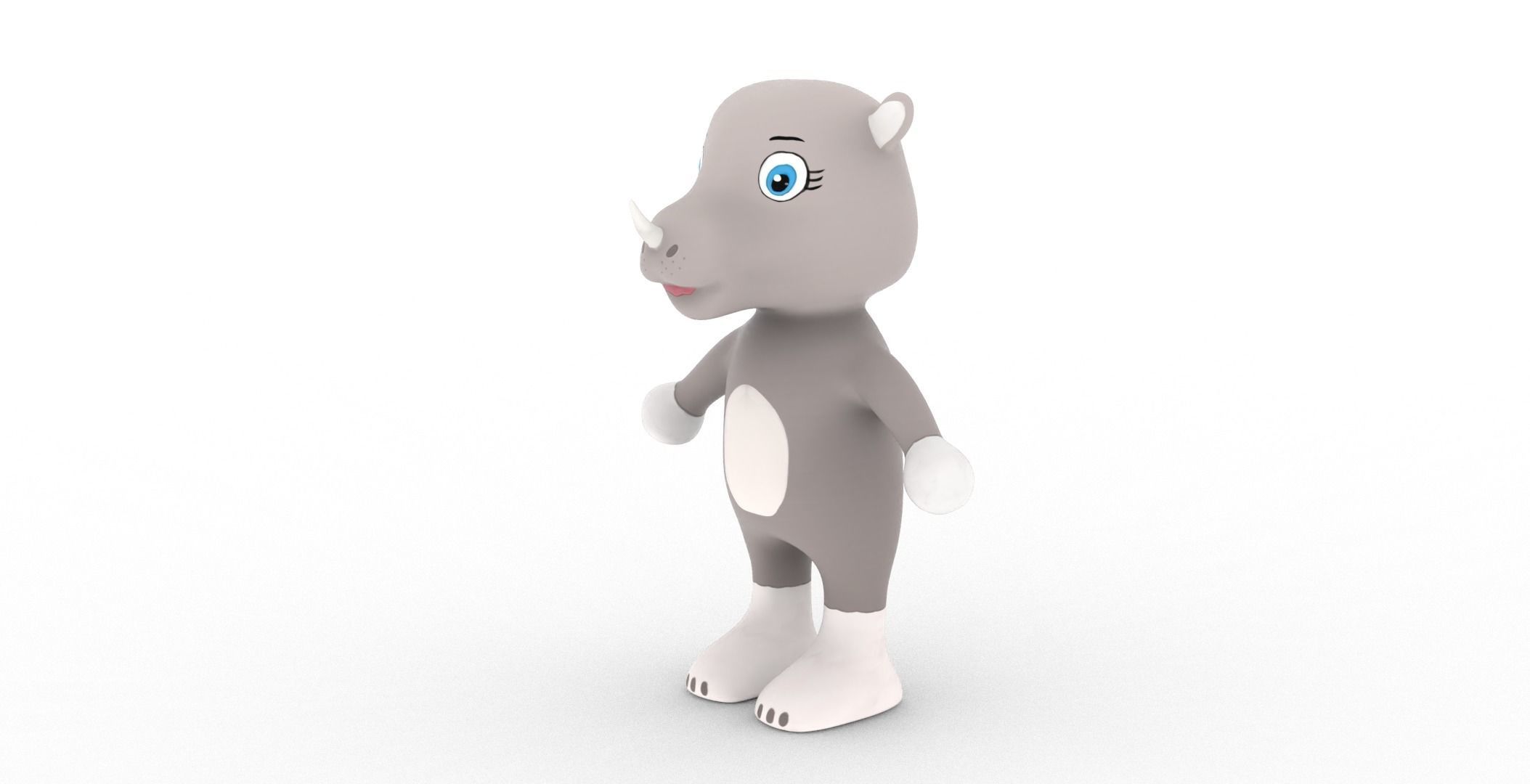 Character013 Animated Rhino 3D Low-poly 3D model_14