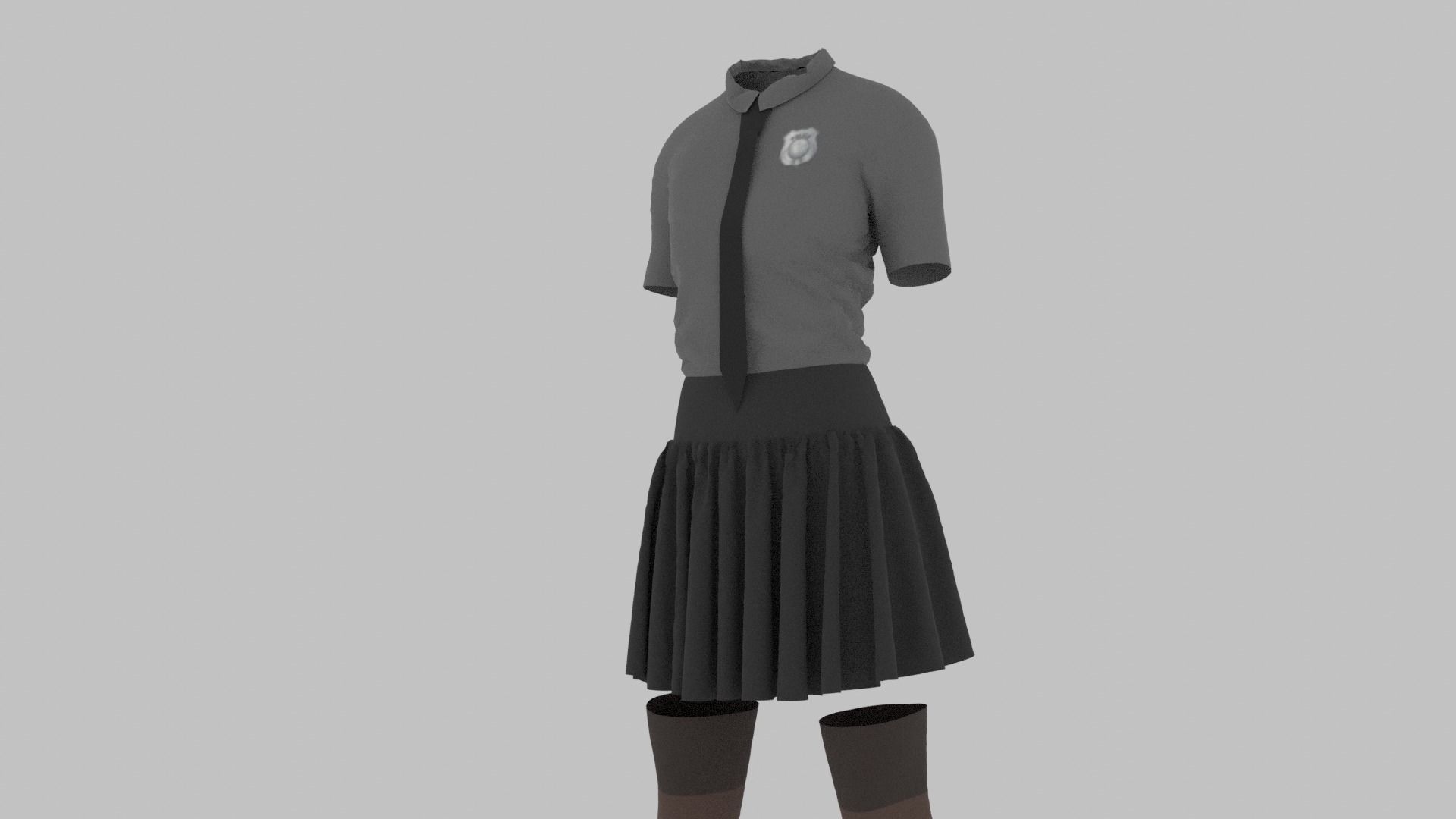 Police Uniform Low-poly 3D model_6