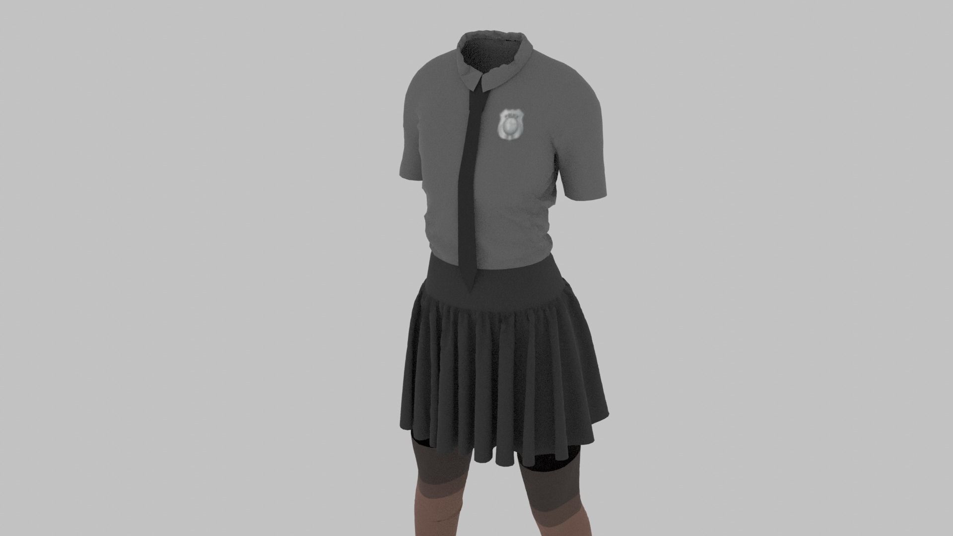 Police Uniform Low-poly 3D model_3