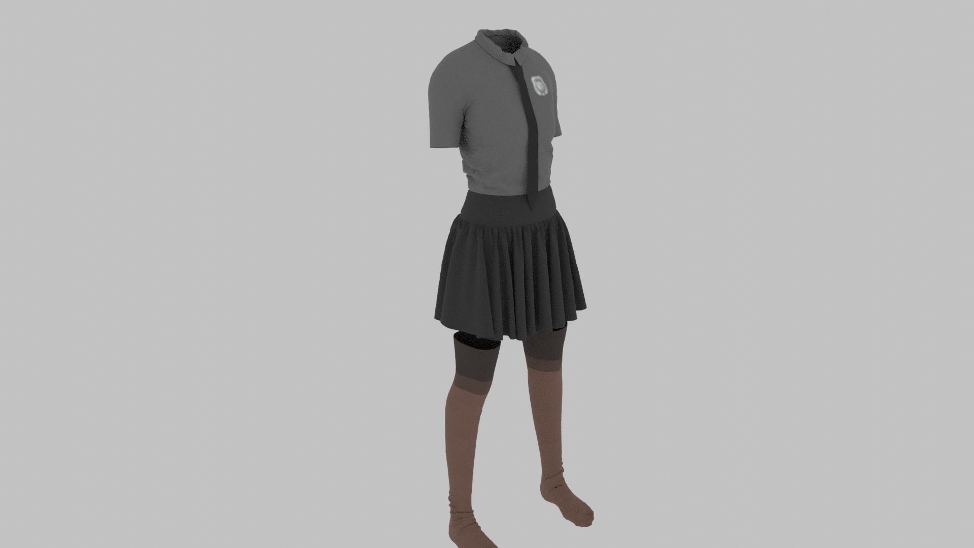 Police Uniform Low-poly 3D model_2