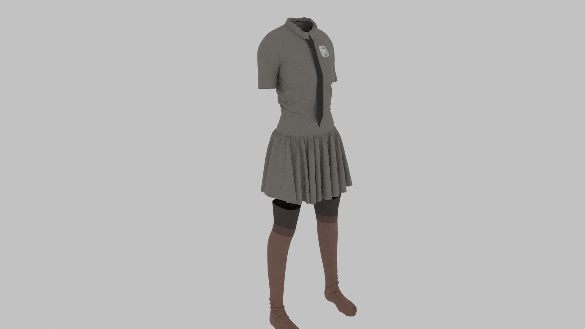Police Uniform Low-poly 3D model_2