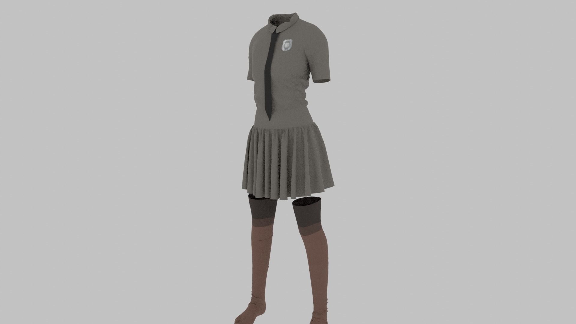Police Uniform Low-poly 3D model_1