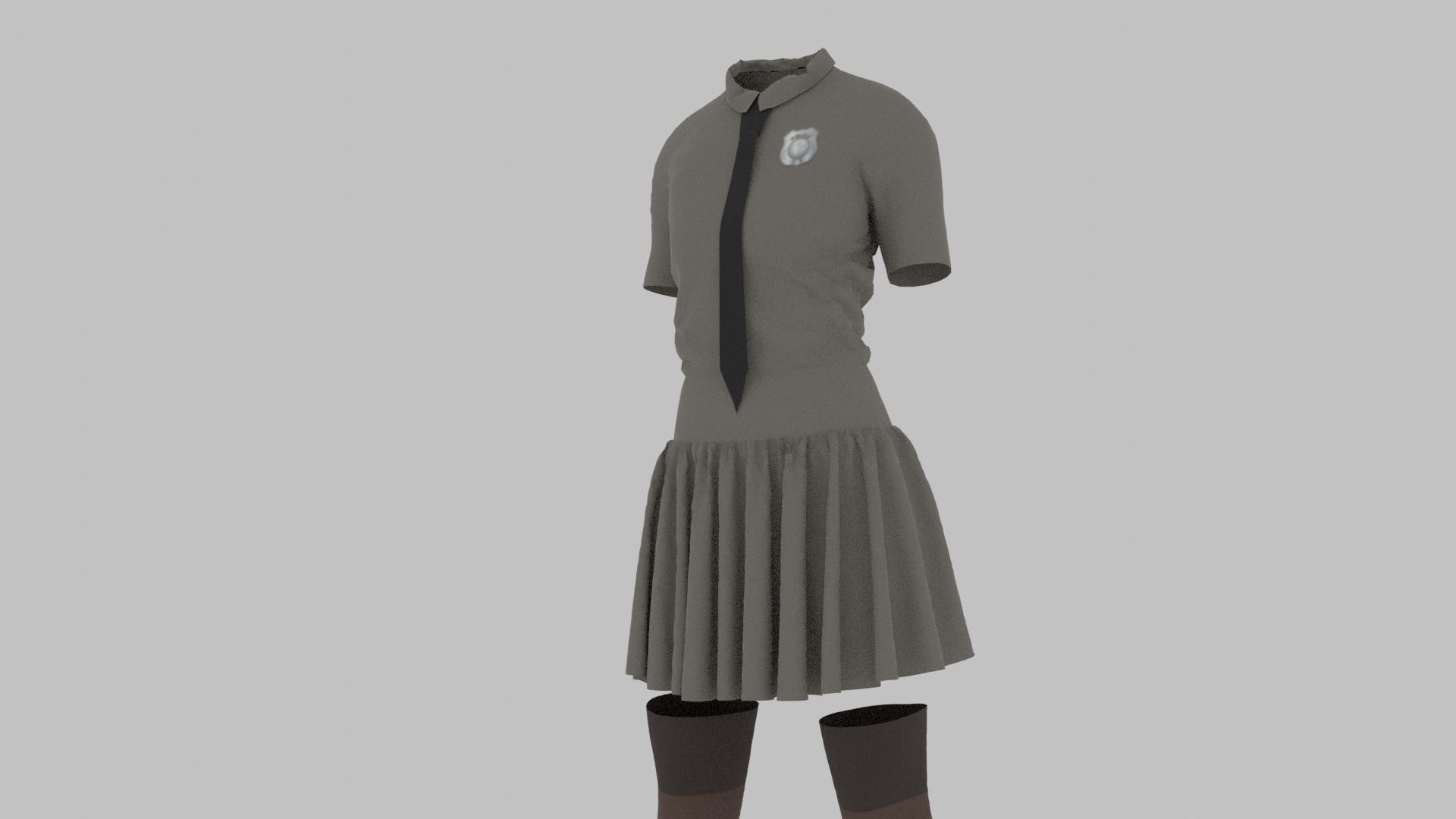 Police Uniform Low-poly 3D model_6