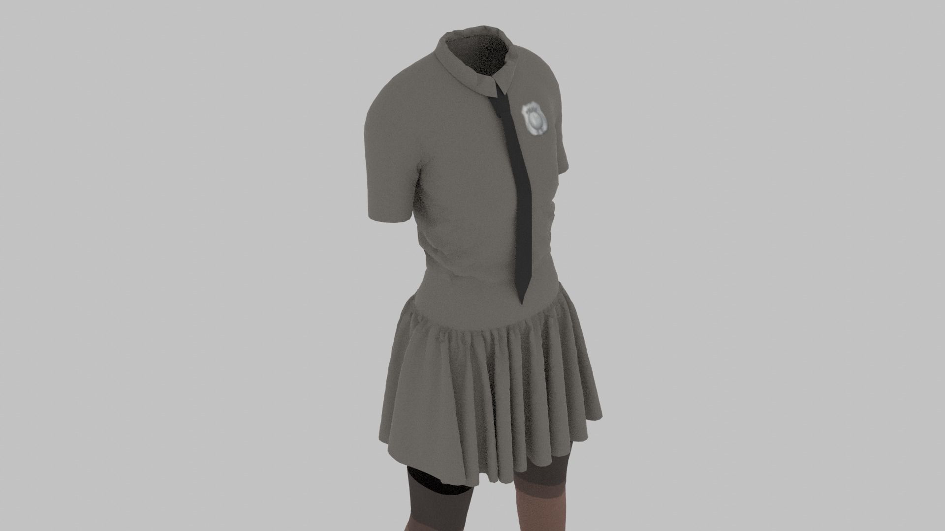 Police Uniform Low-poly 3D model_4