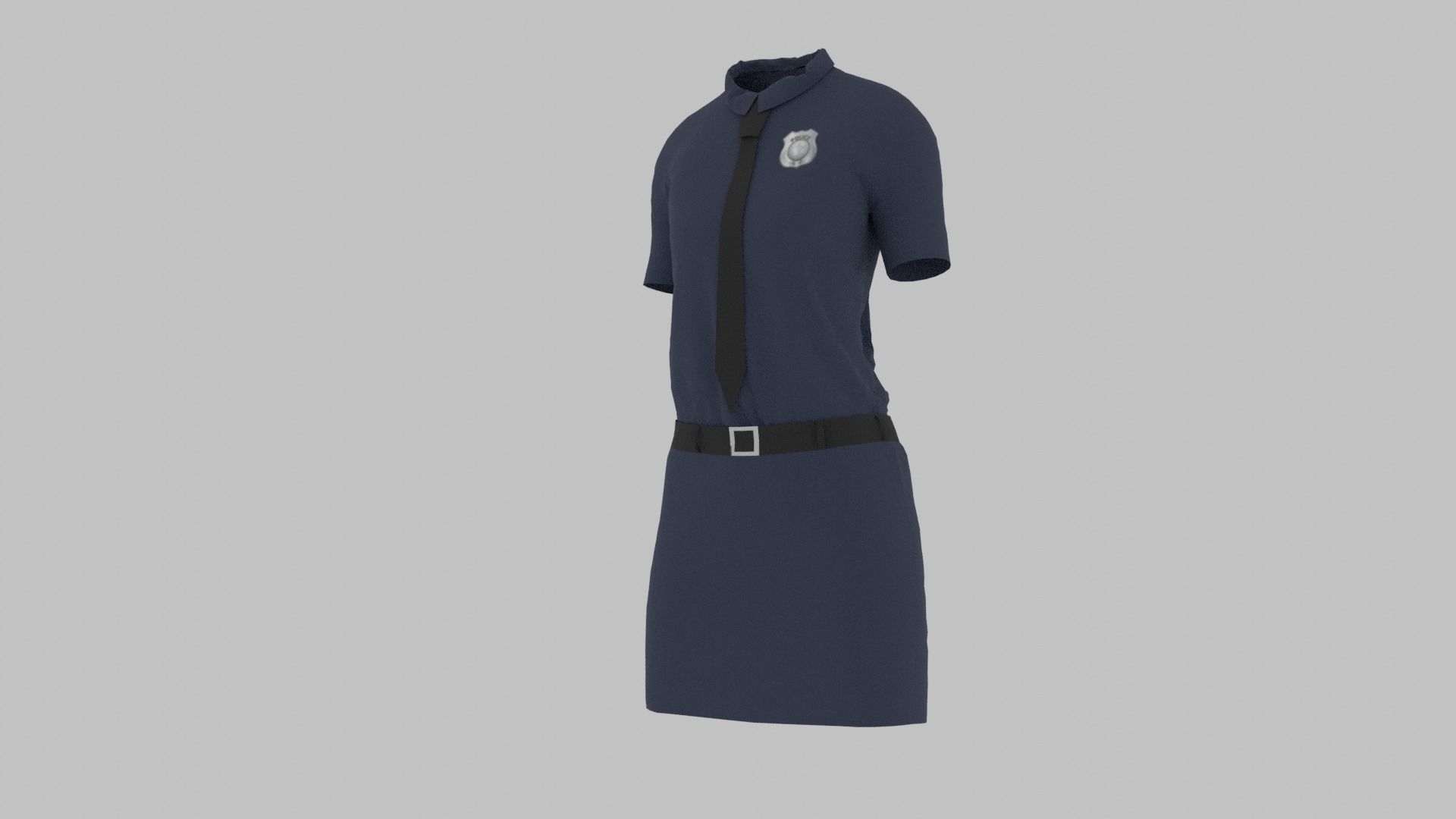 Police Uniform Low-poly 3D model_6