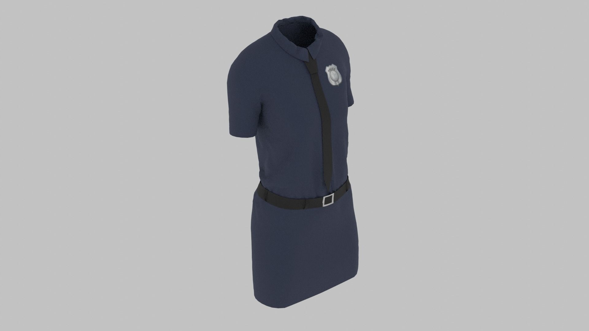 Police Uniform Low-poly 3D model_4