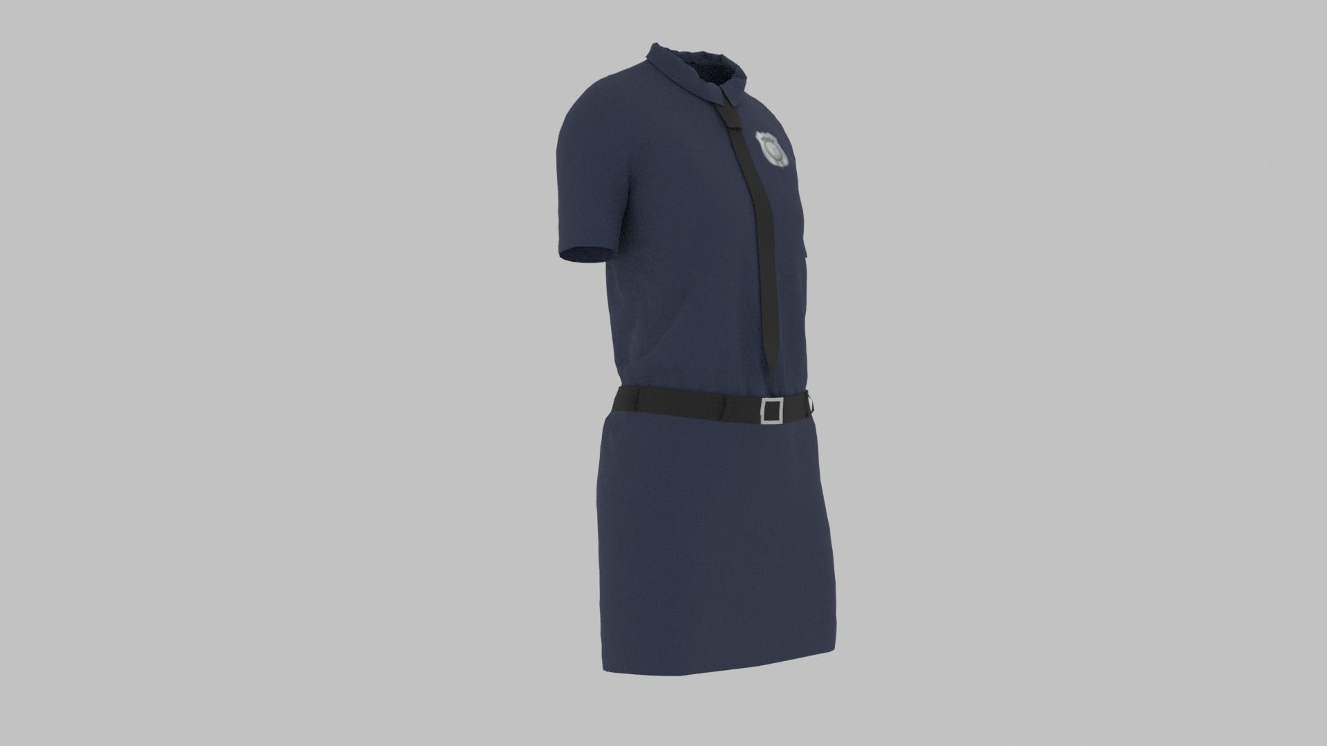 Police Uniform Low-poly 3D model_5