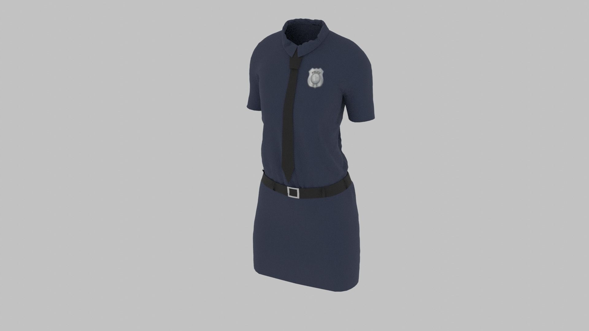 Police Uniform Low-poly 3D model_3