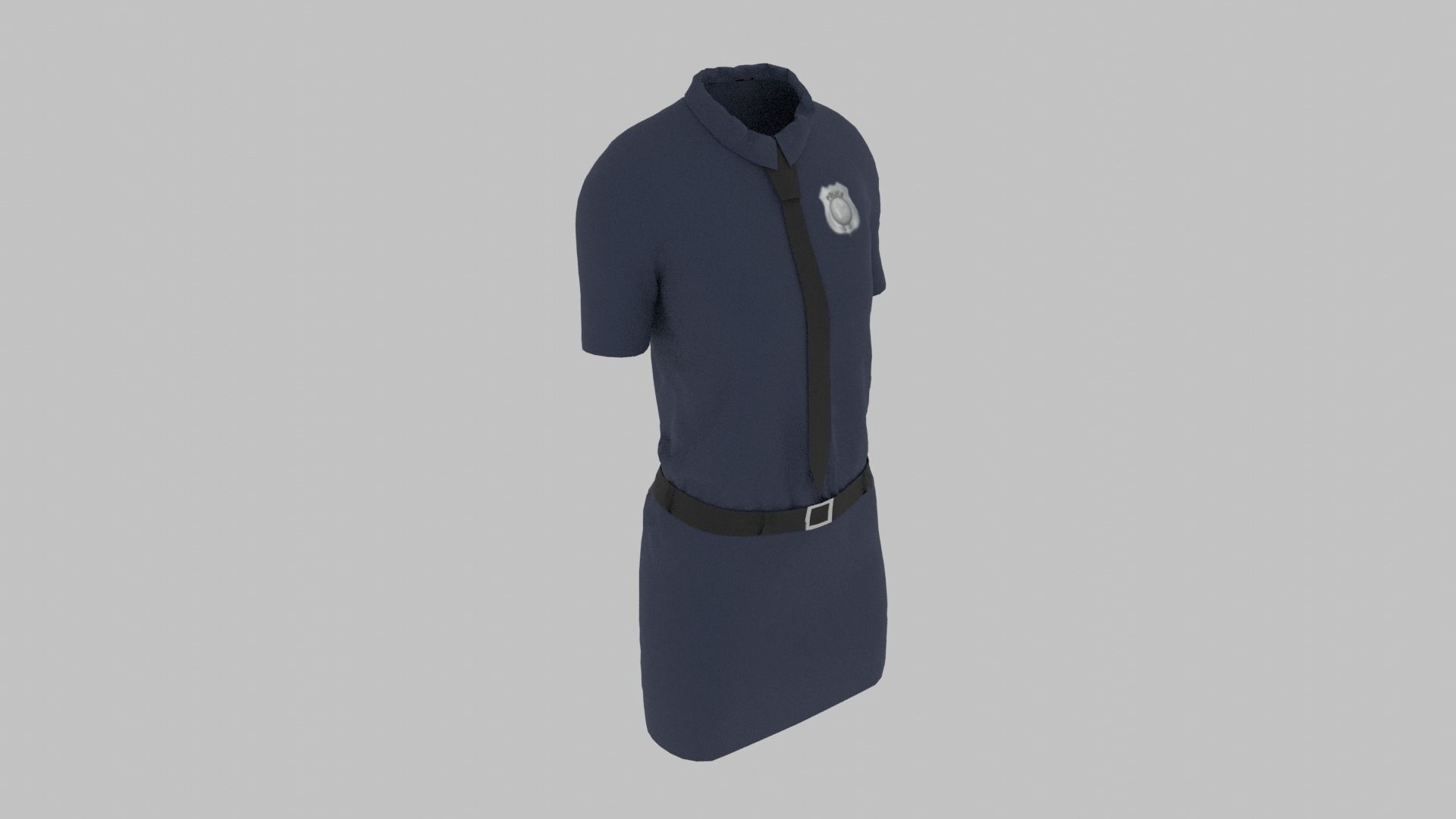 Police Uniform Low-poly 3D model_7