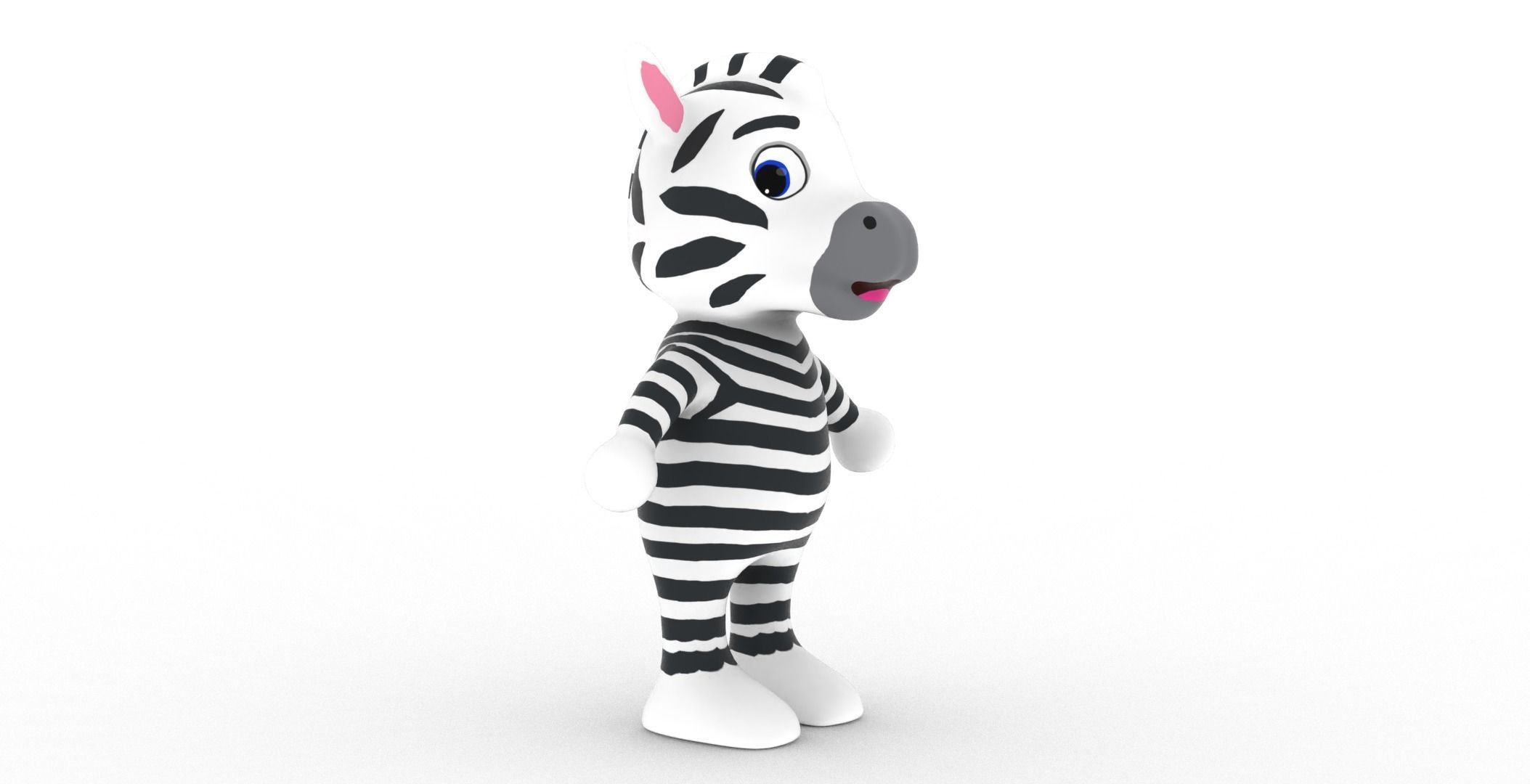 Character014 Animated Zebra 3D Low-poly 3D model_26
