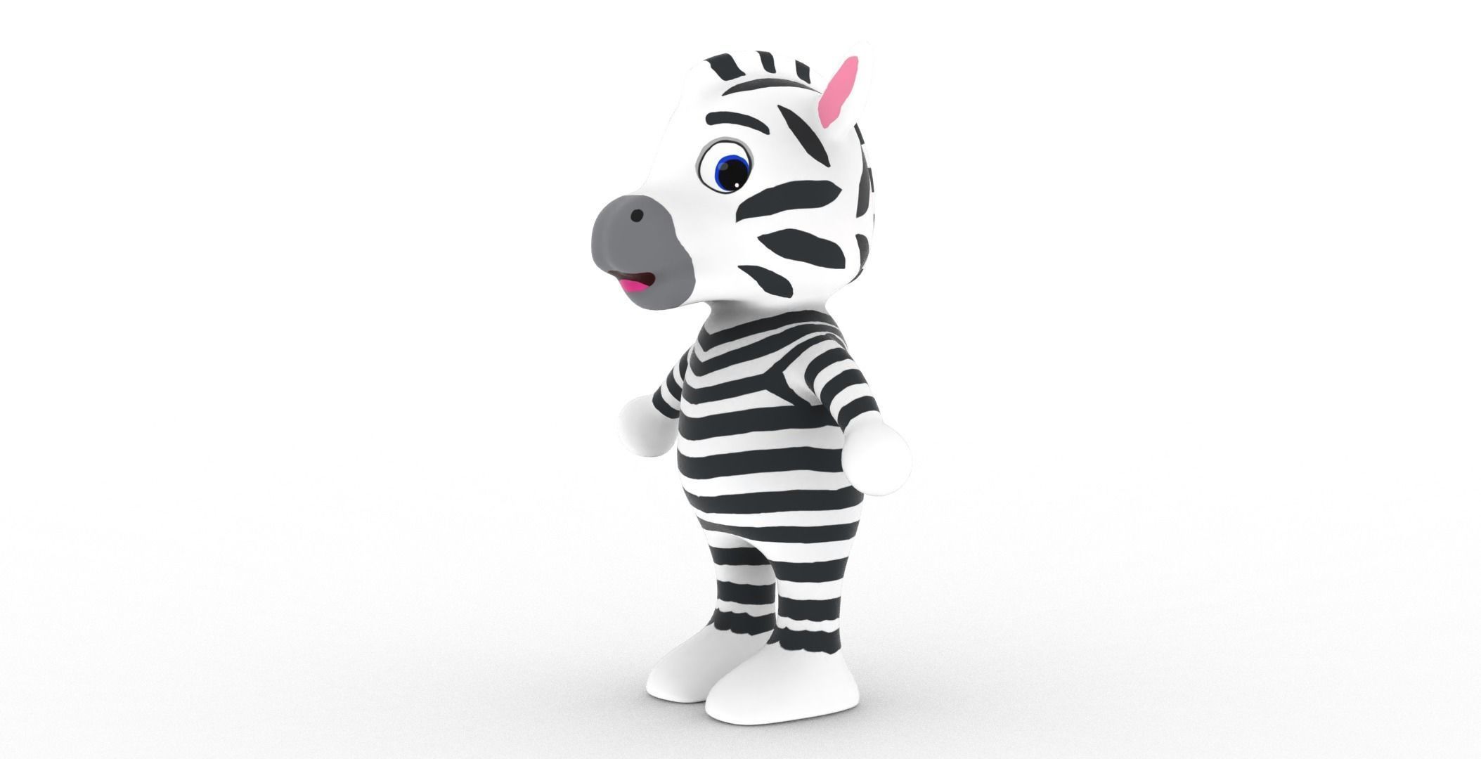 Character014 Animated Zebra 3D Low-poly 3D model_13