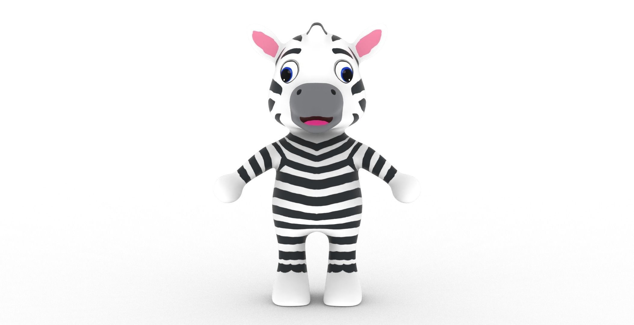 Character014 Animated Zebra 3D Low-poly 3D model_12
