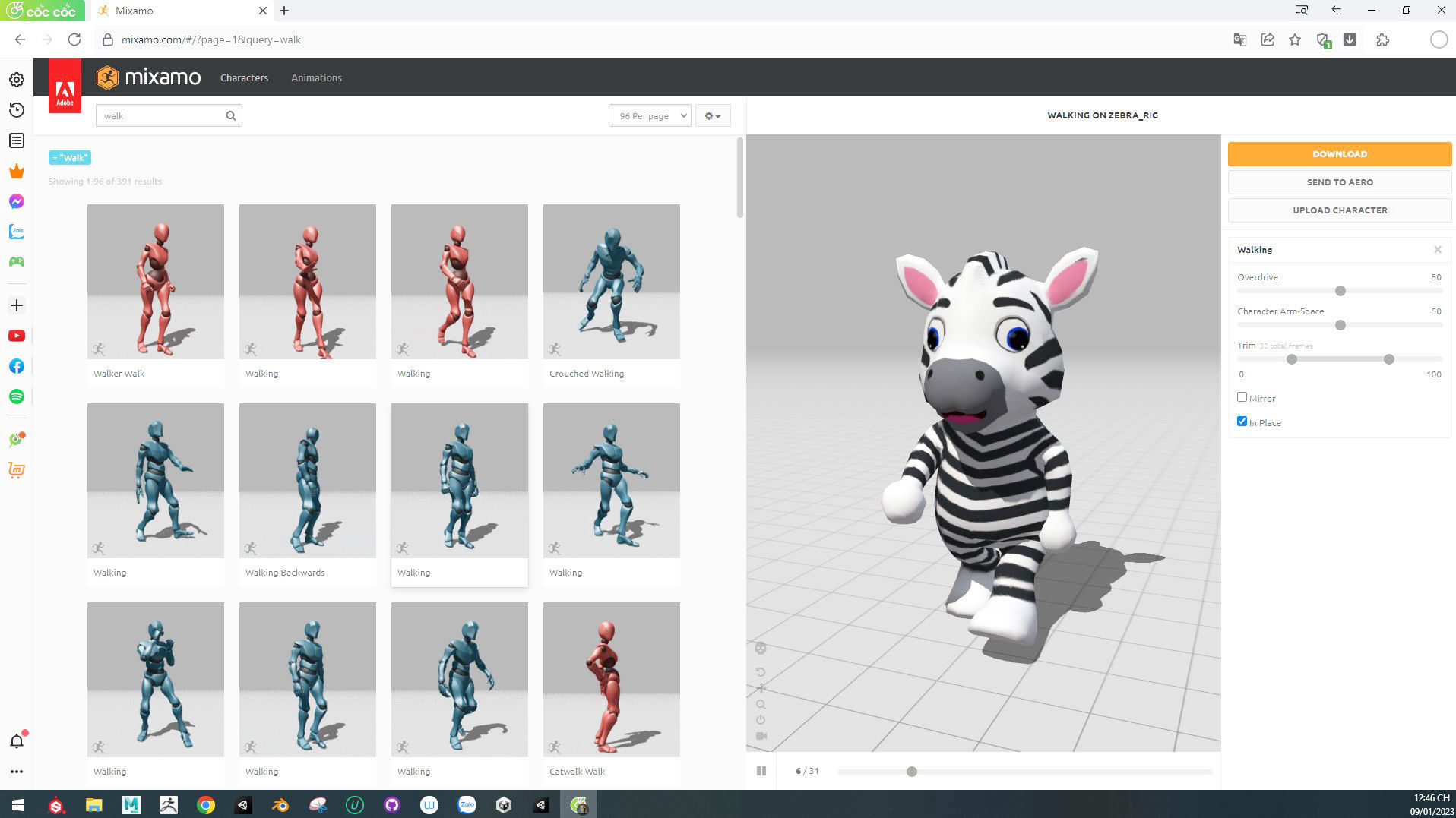 Character014 Animated Zebra 3D Low-poly 3D model_1