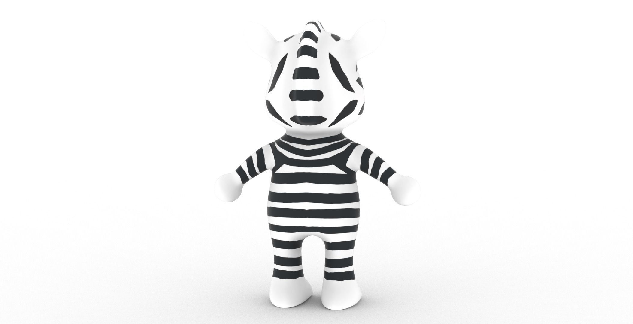 Character014 Animated Zebra 3D Low-poly 3D model_28