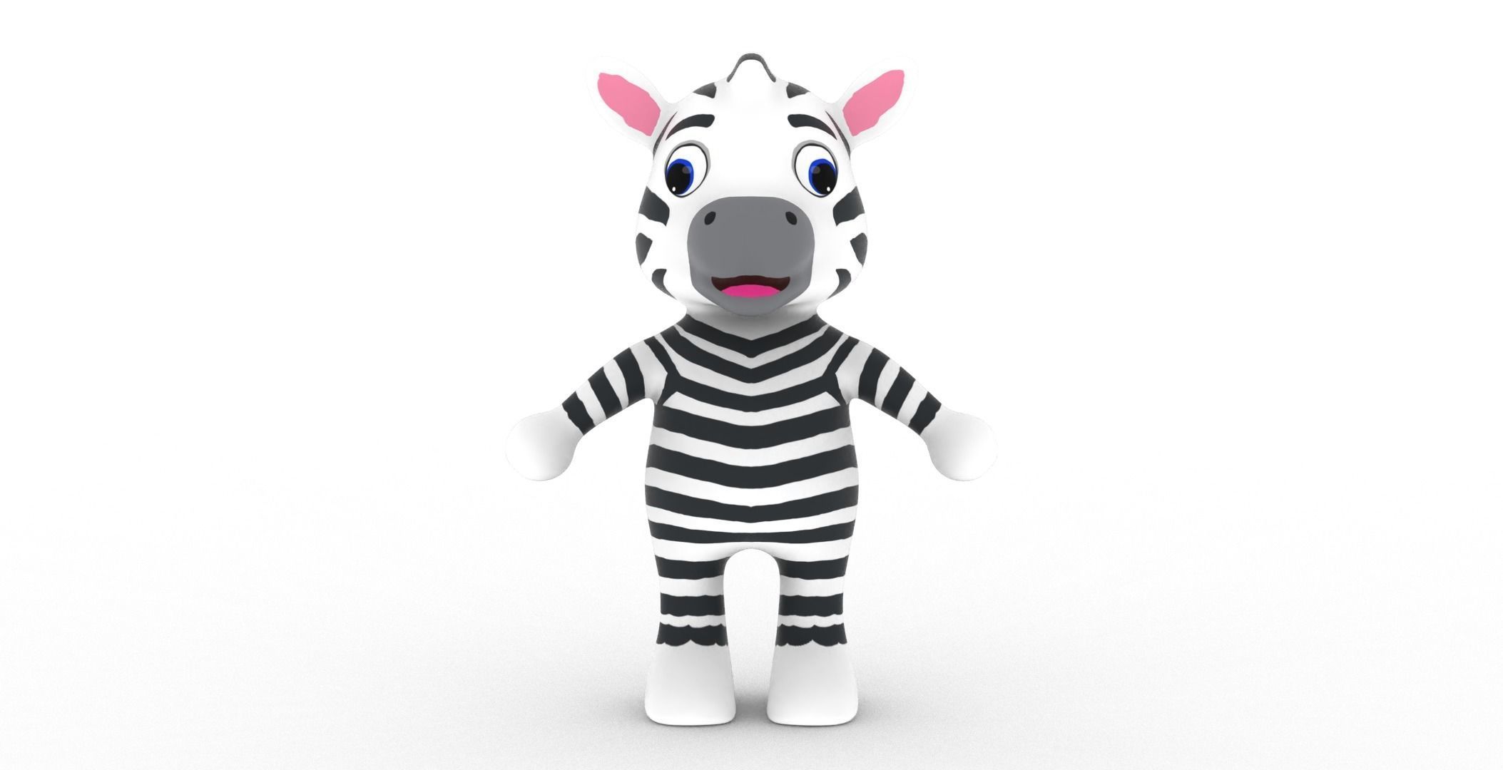 Character014 Animated Zebra 3D Low-poly 3D model_14