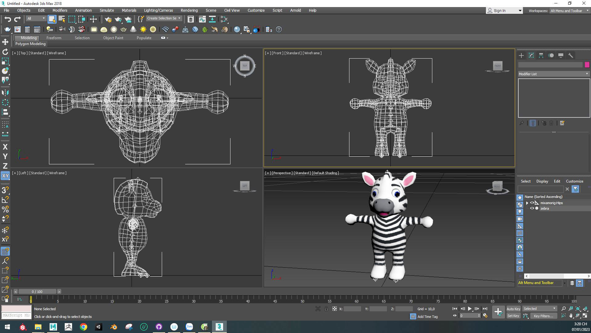 Character014 Animated Zebra 3D Low-poly 3D model_5