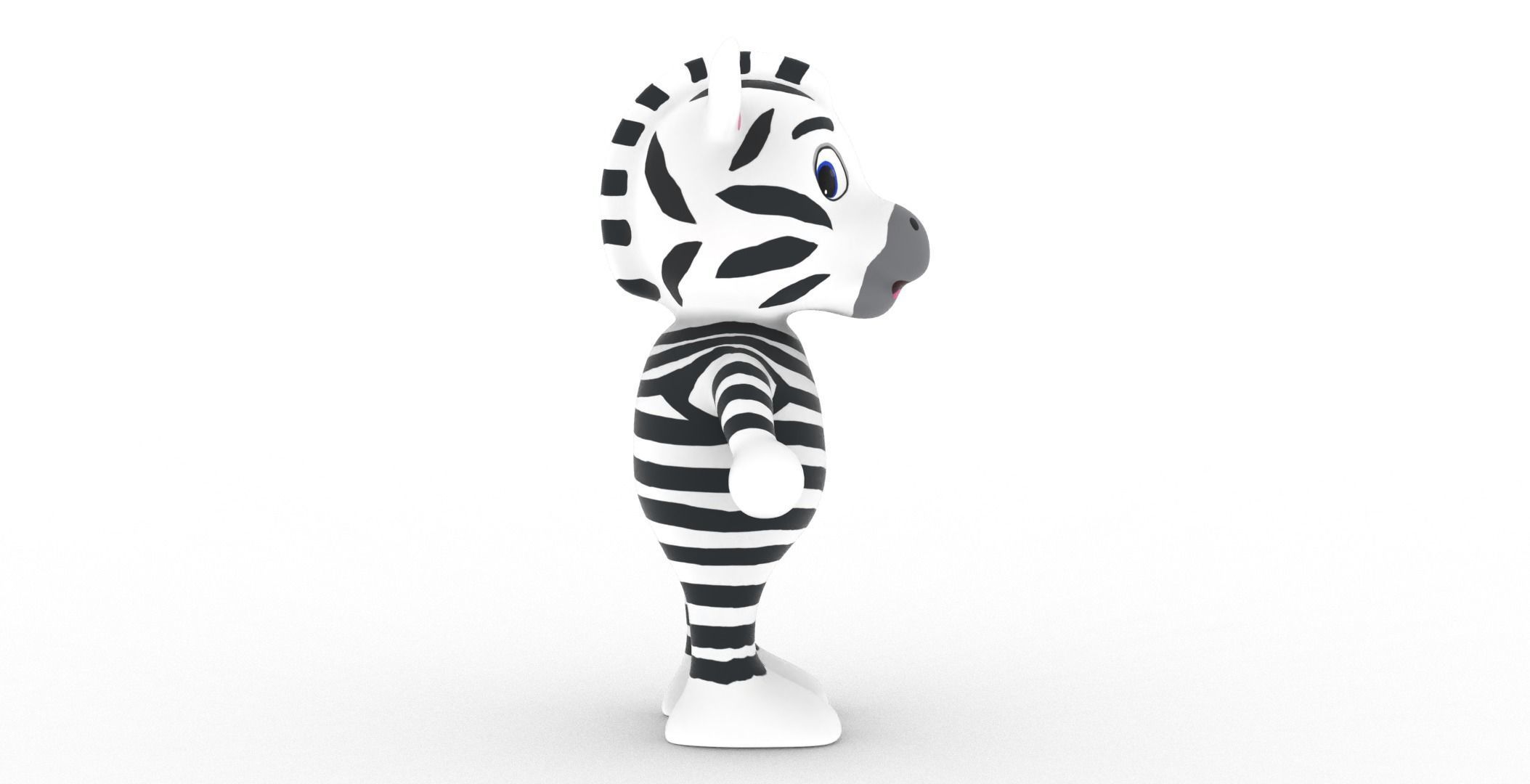 Character014 Animated Zebra 3D Low-poly 3D model_23