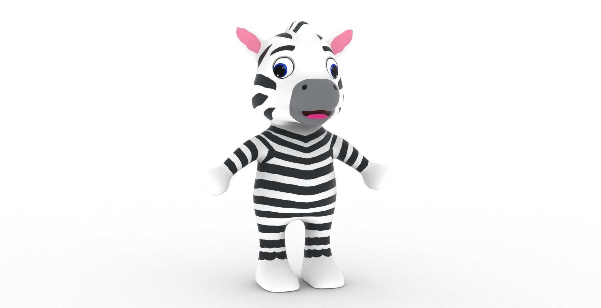 Character014 Animated Zebra 3D Low-poly 3D model_20