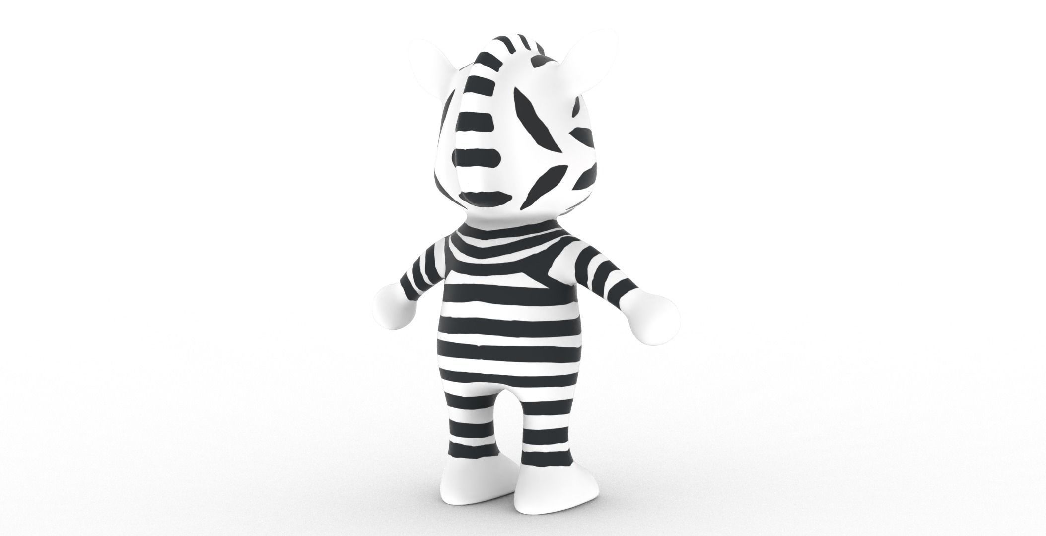Character014 Animated Zebra 3D Low-poly 3D model_17