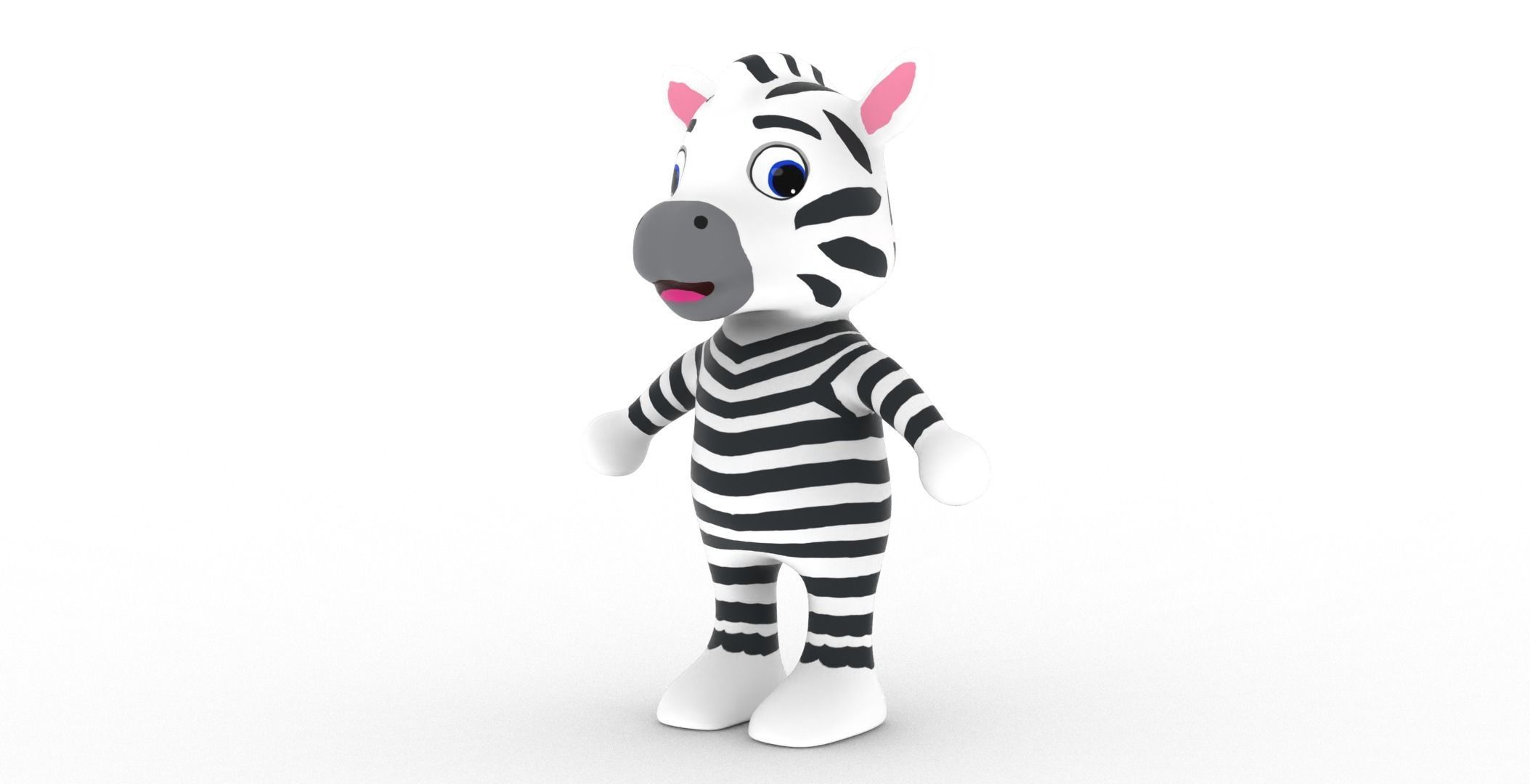 Character014 Animated Zebra 3D Low-poly 3D model_11