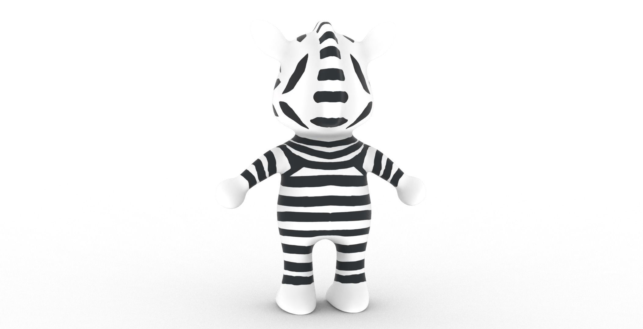 Character014 Animated Zebra 3D Low-poly 3D model_29
