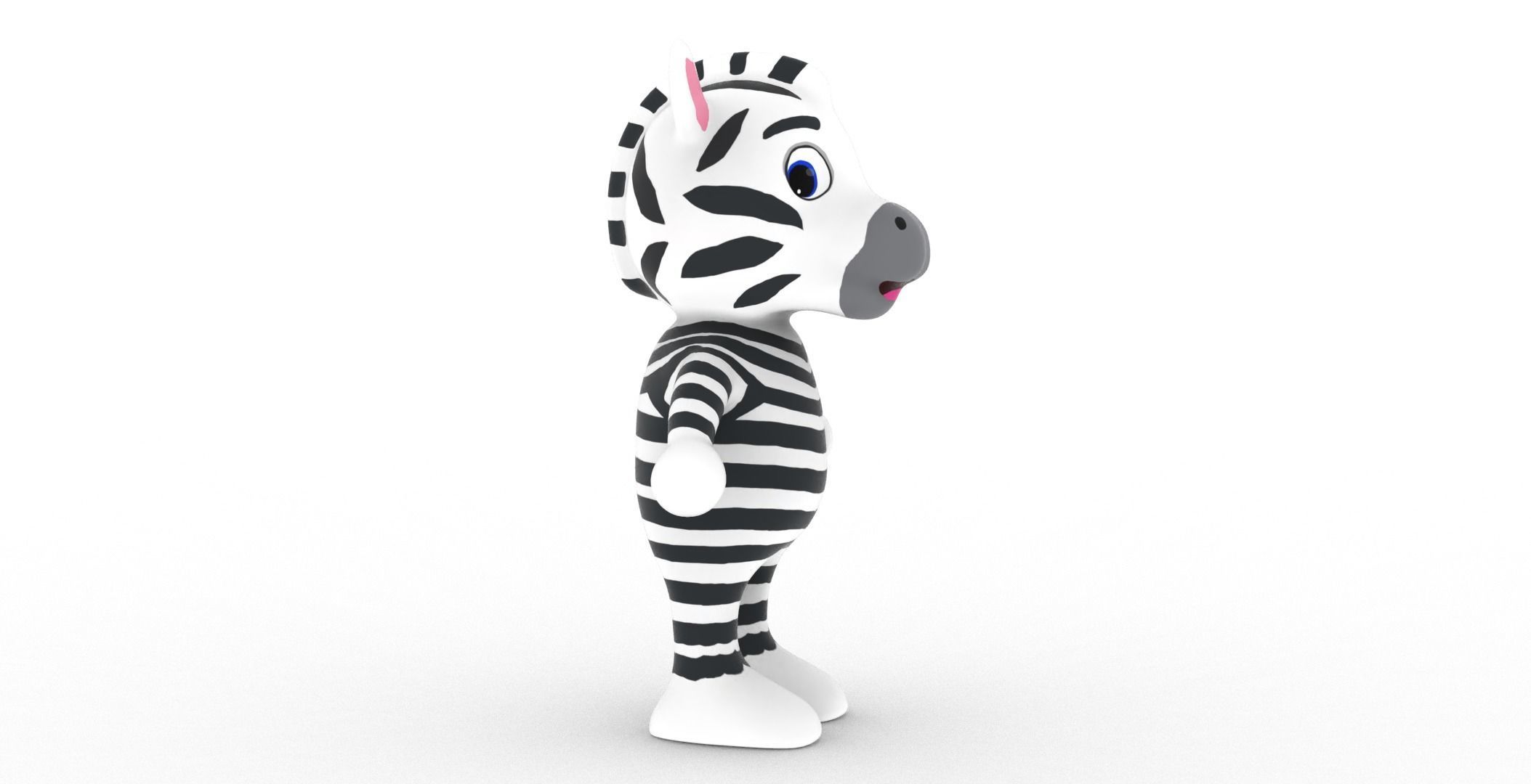 Character014 Animated Zebra 3D Low-poly 3D model_19
