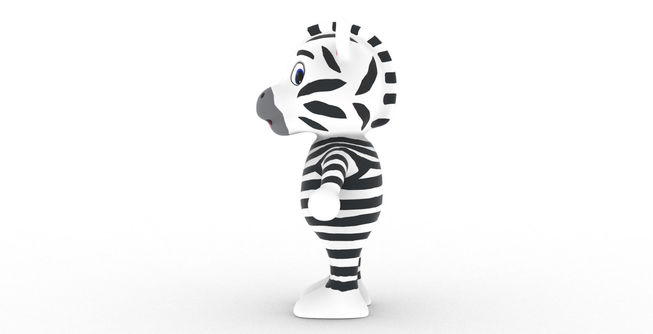 Character014 Animated Zebra 3D Low-poly 3D model_22