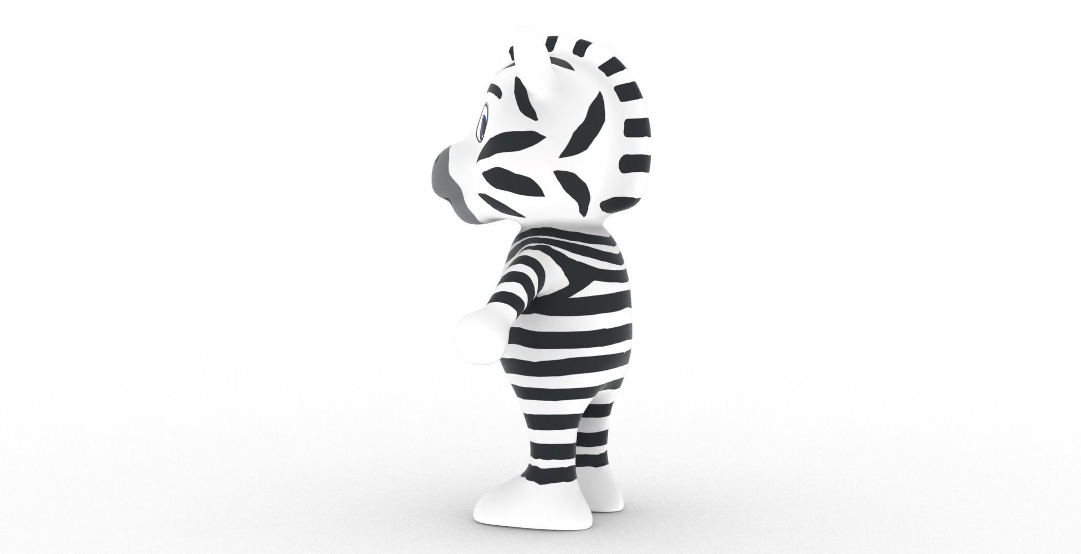 Character014 Animated Zebra 3D Low-poly 3D model_16