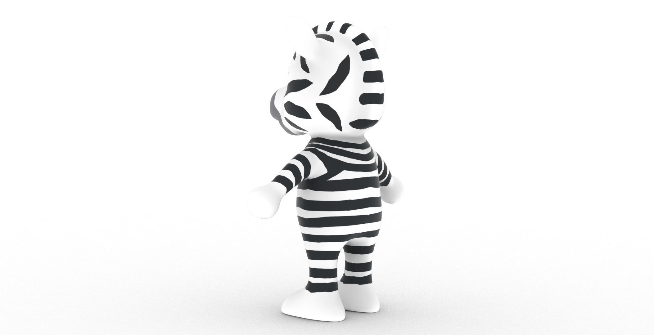 Character014 Animated Zebra 3D Low-poly 3D model_25
