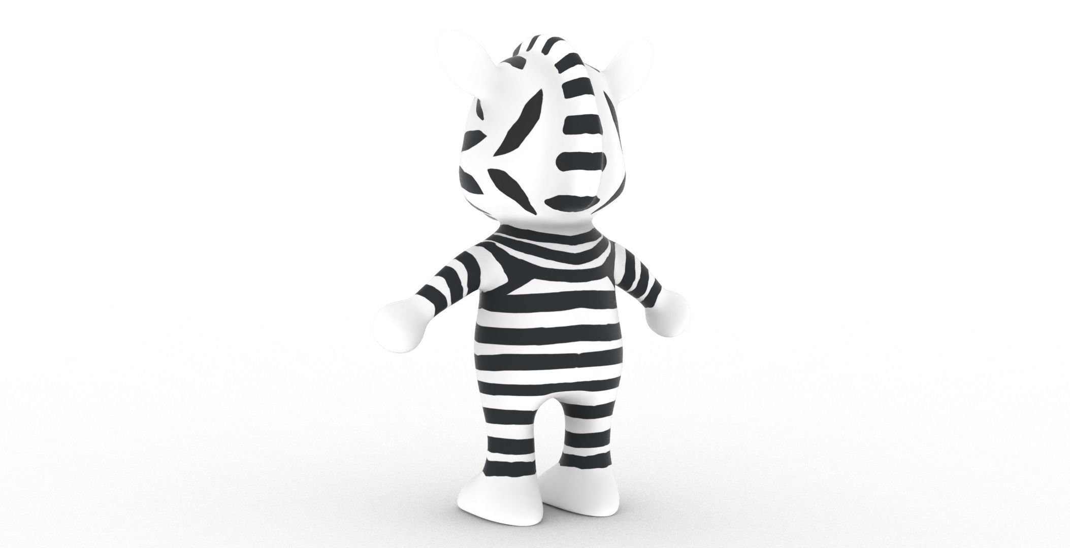 Character014 Animated Zebra 3D Low-poly 3D model_24