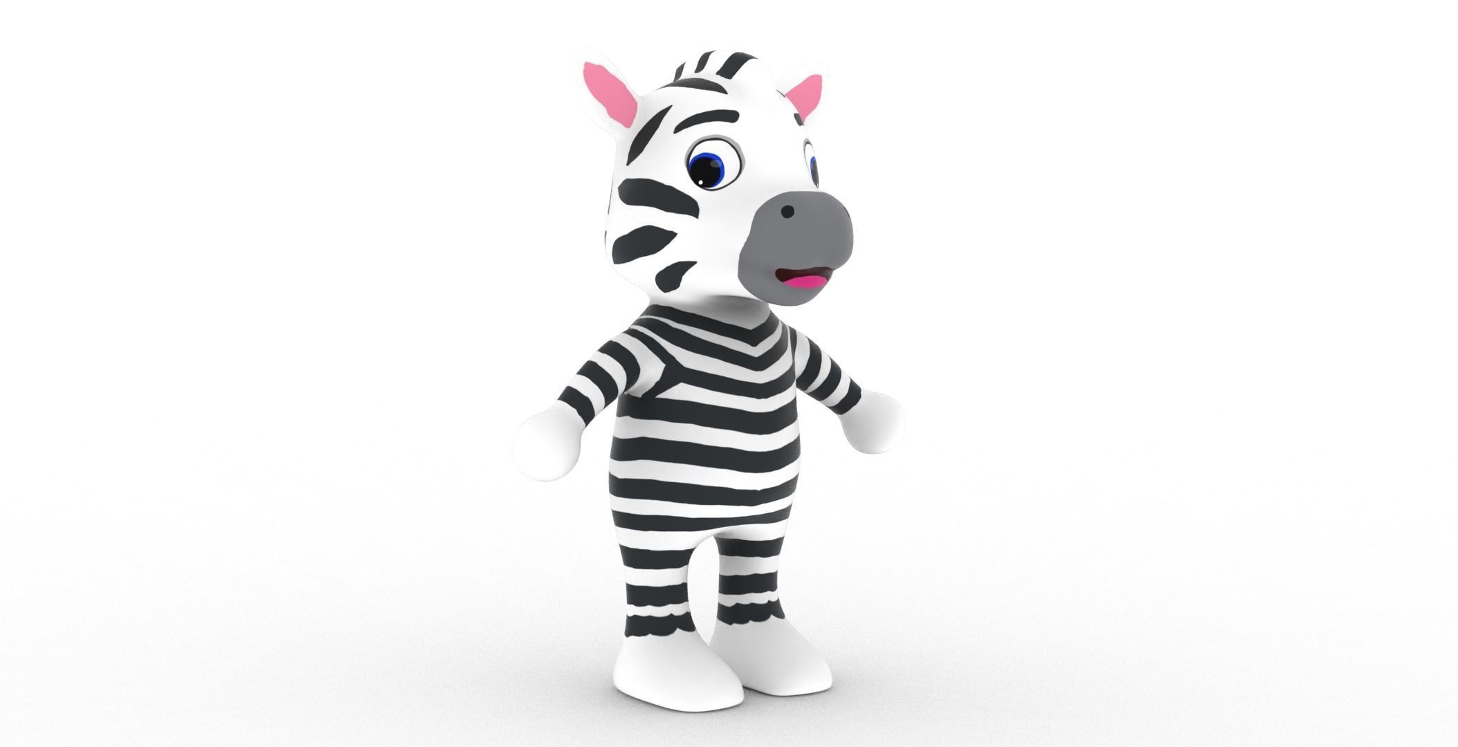 Character014 Animated Zebra 3D Low-poly 3D model_18