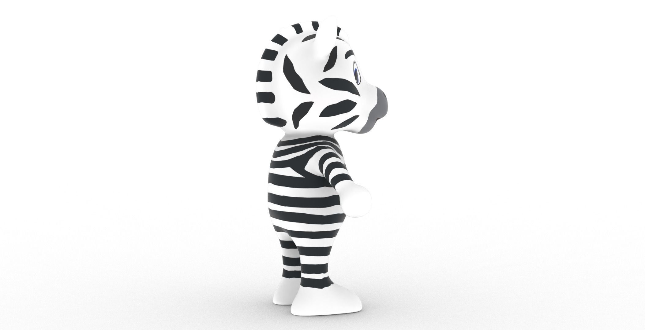 Character014 Animated Zebra 3D Low-poly 3D model_27